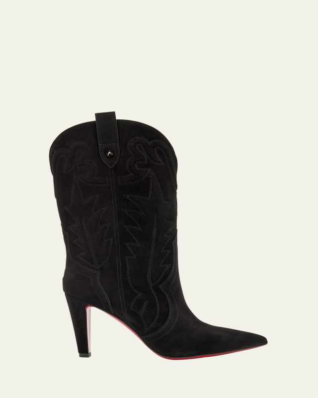 Santia Suede Red Sole Booties